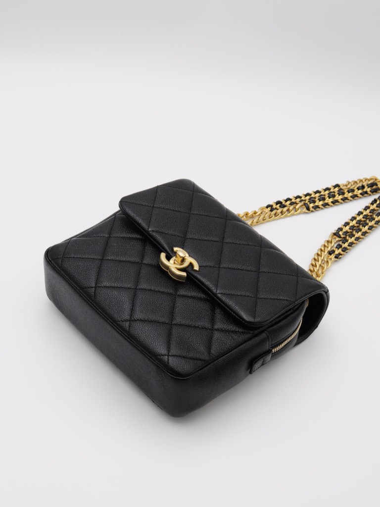 Chanel matelassé caviar backpack