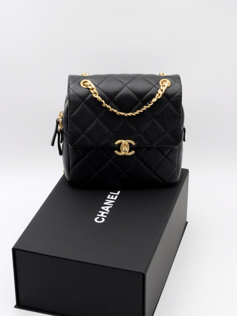 Chanel matelassé caviar backpack