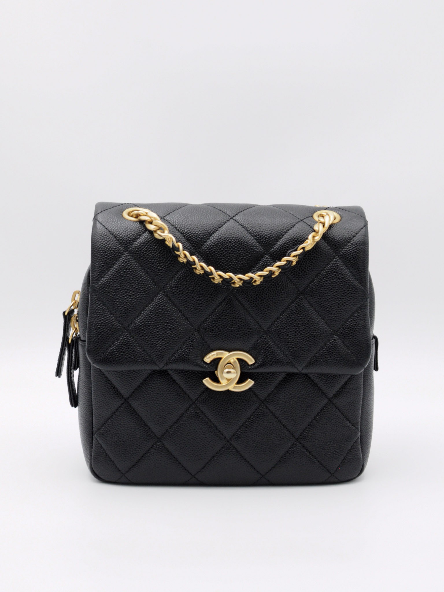 Chanel matelassé caviar backpack