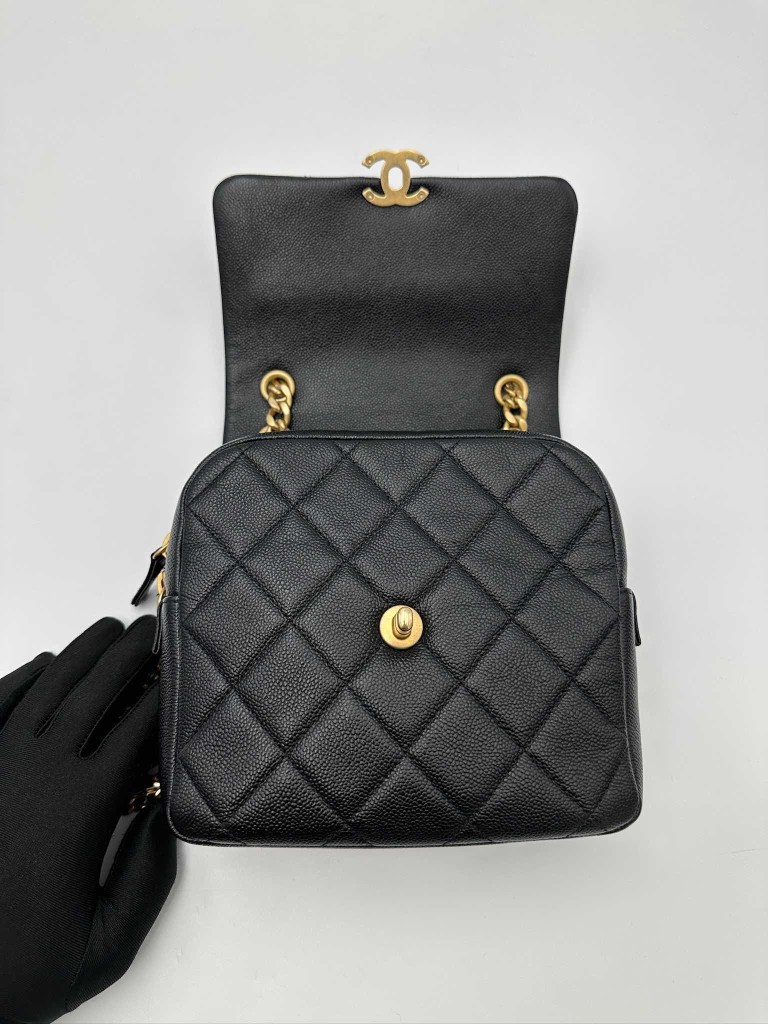 Chanel matelassé caviar backpack