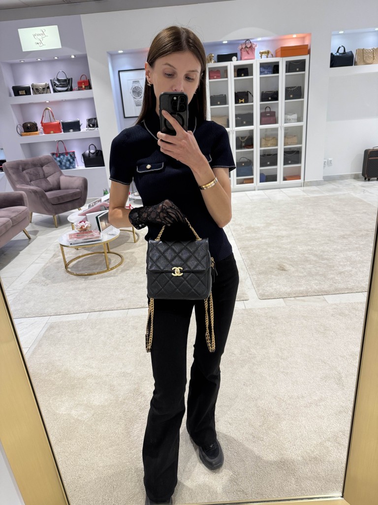 Chanel matelassé caviar backpack