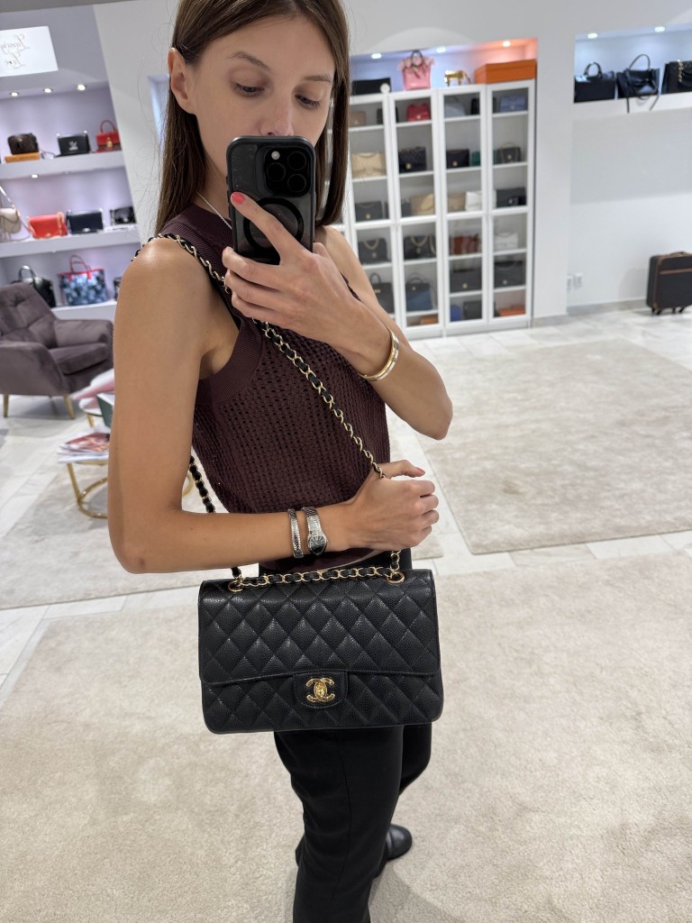 Classic Medium Double Flap Vintage 24k torebka
