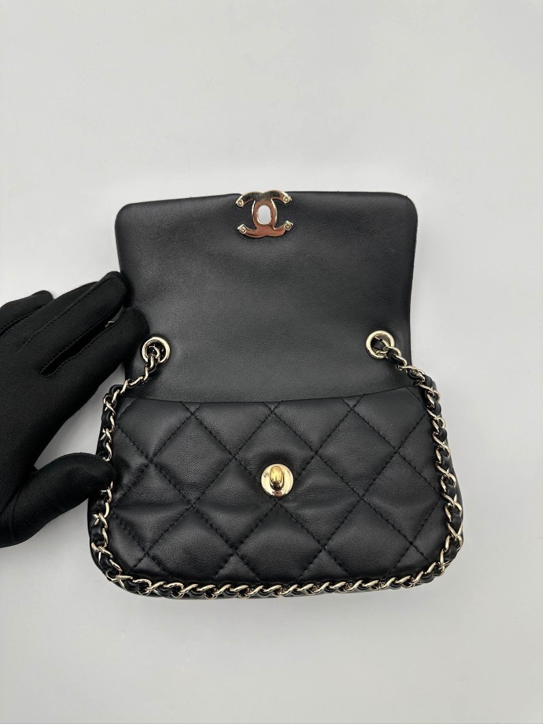 Chanel Chain Frame Enamel CC Flap Bag Mini