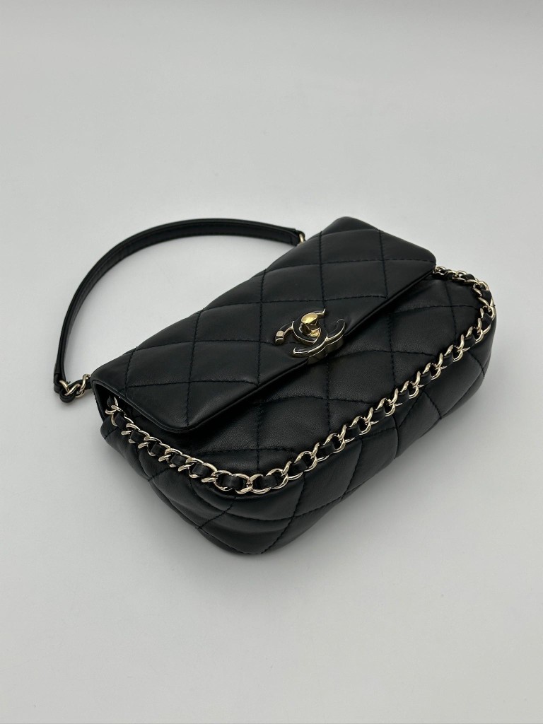 Chanel Chain Frame Enamel CC Flap Bag Mini
