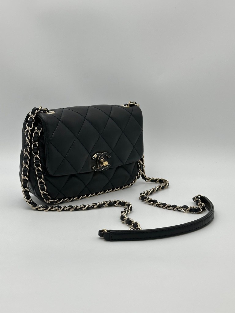 Chanel Chain Frame Enamel CC Flap Bag Mini