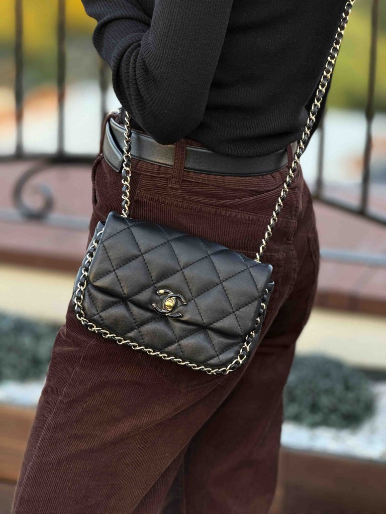Chanel Chain Frame Enamel CC Flap Bag Mini