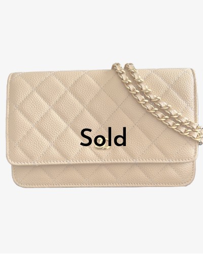 Chanel wallet on chain beige