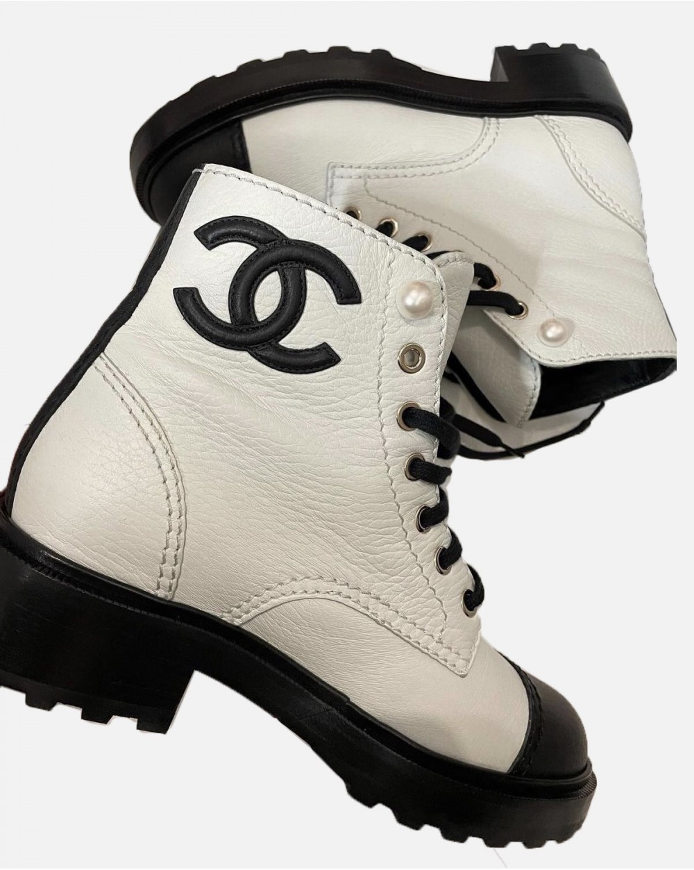 Chanel Black And White Ankle Boots Netherlands SAVE 45  pivphuketcom