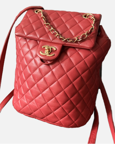 Chanel red backpack