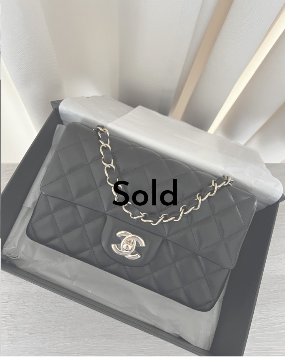 Chanel Chanel Black Box  Paper bag  Ribbon Set for Medium Flap Bags