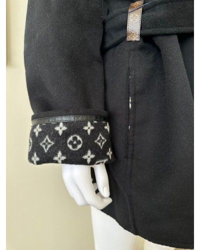 Louis Vuitton Black Polyester Blend Coat