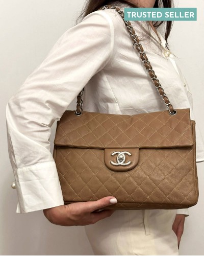 Chanel Classic Vintage Jumbo Flap Bag Caramel